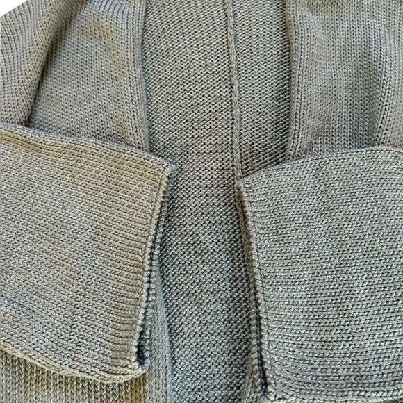Peruvian Connection Pima Cotton Cardigan Sweater Olive Green Gray Woman Large XL - Picture 5 of 9